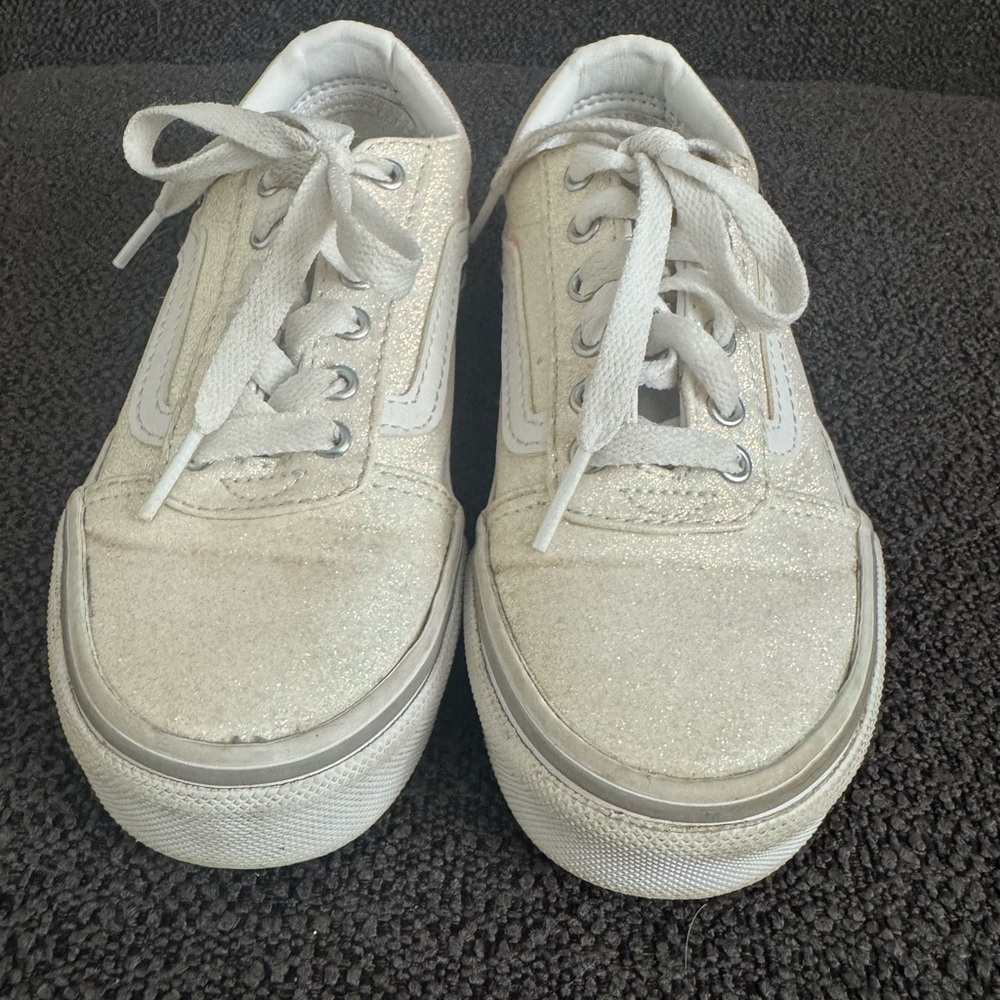 Vans Glittery Cream Kids Sneakers
